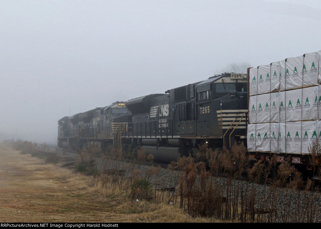 Train 350 heads eastbound into the fog